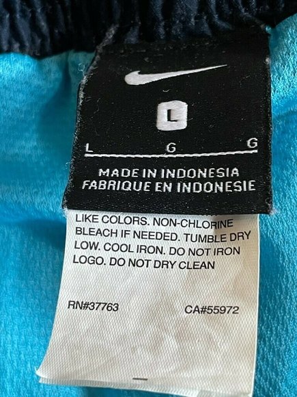 Nike BoardShorts Swim 37763  Back Elastic LaceUp Front Blues SZ Large Sharp - Picture 2 of 10